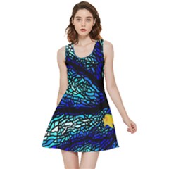 Sea-fans-diving-coral-stained-glass Inside Out Reversible Sleeveless Dress by Sapixe