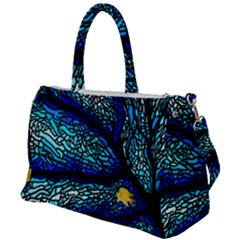 Sea-fans-diving-coral-stained-glass Duffel Travel Bag by Sapixe