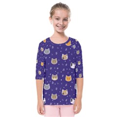 Multi Cats Kids  Quarter Sleeve Raglan Tee