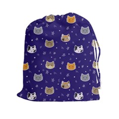 Multi Cats Drawstring Pouch (2xl) by CleverGoods