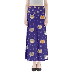 Multi Cats Full Length Maxi Skirt by CleverGoods