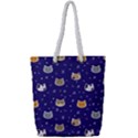 Multi Cats Full Print Rope Handle Tote (Small) View1