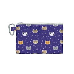 Multi Cats Canvas Cosmetic Bag (small) by CleverGoods