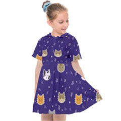 Multi Cats Kids  Sailor Dress by CleverGoods