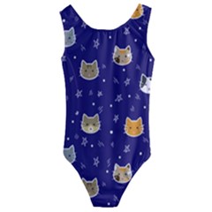 Multi Cats Kids  Cut-out Back One Piece Swimsuit by CleverGoods