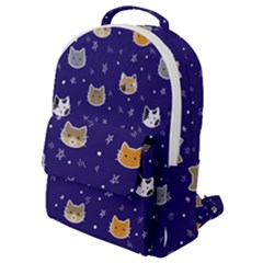 Multi Cats Flap Pocket Backpack (small) by CleverGoods