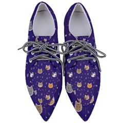 Multi Cats Pointed Oxford Shoes by CleverGoods