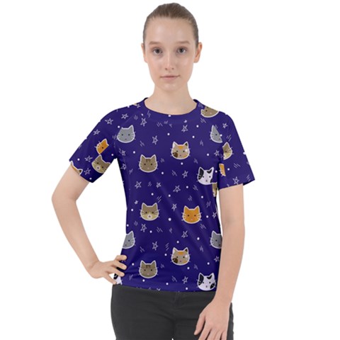 Multi Cats Women s Sport Raglan Tee by CleverGoods