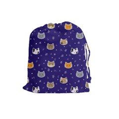 Multi Kitty Drawstring Pouch (large) by CleverGoods