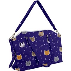 Multi Kitty Canvas Crossbody Bag by CleverGoods