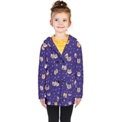 Multi Kitty Kids  Double Breasted Button Coat by CleverGoods