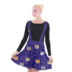 Multi Kitty Suspender Skater Skirt by CleverGoods