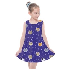 Multi Kitty Kids  Summer Dress by CleverGoods