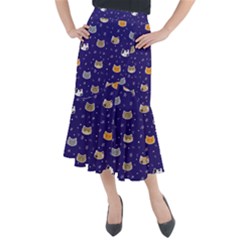 Multi Kitty Midi Mermaid Skirt by CleverGoods