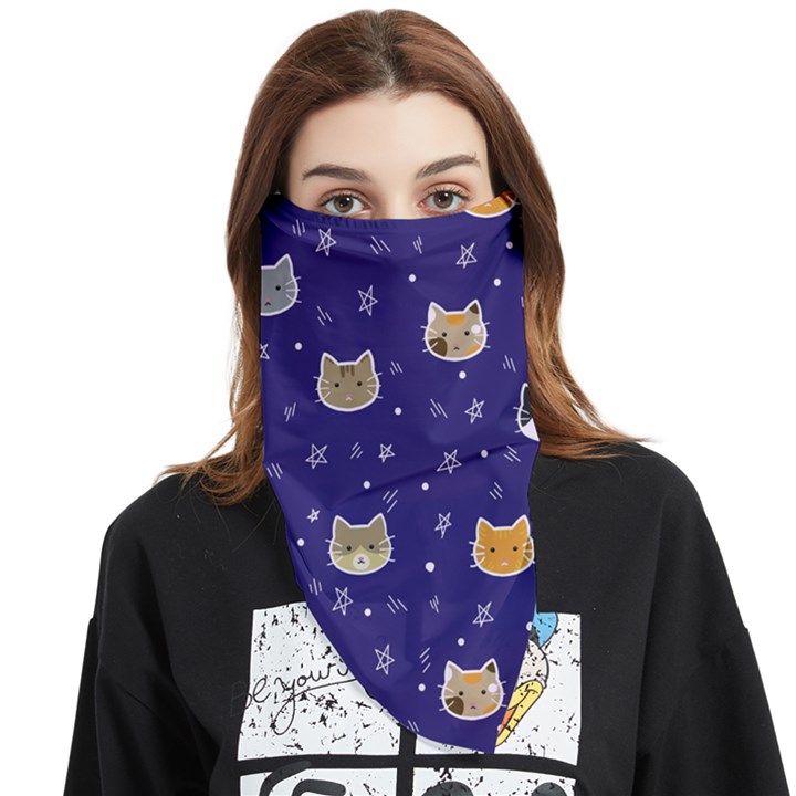 Multi Kitty Face Covering Bandana (Triangle)