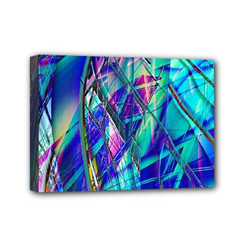 Title Wave, Blue, Crashing, Wave, Natuere, Abstact, File Img 20201219 024243 200 Mini Canvas 7  X 5  (stretched) by ScottFreeArt