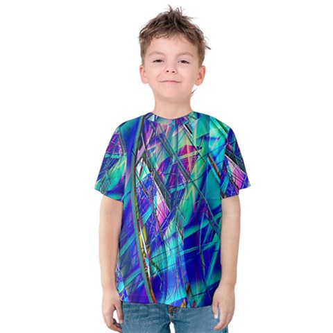 Title Wave, Blue, Crashing, Wave, Natuere, Abstact, File Img 20201219 024243 200 Kids  Cotton Tee by ScottFreeArt