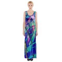 Title Wave, Blue, Crashing, Wave, Natuere, Abstact, File Img 20201219 024243 200 Thigh Split Maxi Dress by ScottFreeArt