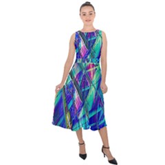 Title Wave, Blue, Crashing, Wave, Natuere, Abstact, File Img 20201219 024243 200 Midi Tie-back Chiffon Dress by ScottFreeArt