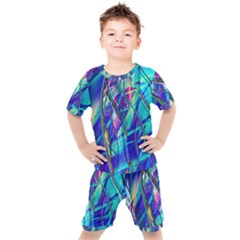 Title Wave, Blue, Crashing, Wave, Natuere, Abstact, File Img 20201219 024243 200 Kids  Tee And Shorts Set by ScottFreeArt