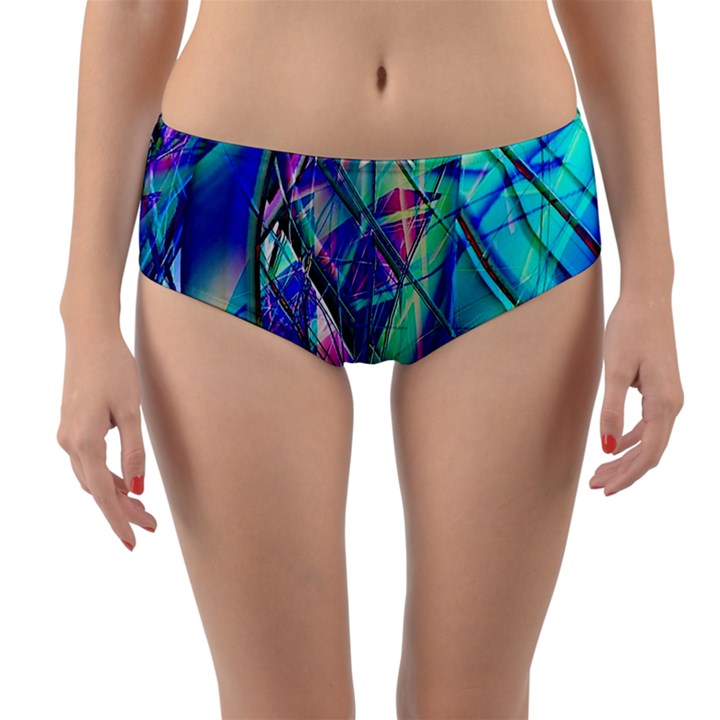 Title Wave, Blue, Crashing, Wave, Natuere, Abstact, File Img 20201219 024243 200 Reversible Mid-Waist Bikini Bottoms