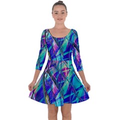 Title Wave, Blue, Crashing, Wave, Natuere, Abstact, File Img 20201219 024243 200 Quarter Sleeve Skater Dress by ScottFreeArt