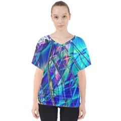 Title Wave, Blue, Crashing, Wave, Natuere, Abstact, File Img 20201219 024243 200 V-neck Dolman Drape Top