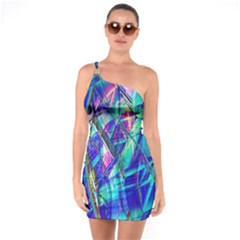 Title Wave, Blue, Crashing, Wave, Natuere, Abstact, File Img 20201219 024243 200 One Soulder Bodycon Dress by ScottFreeArt