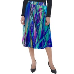 Title Wave, Blue, Crashing, Wave, Natuere, Abstact, File Img 20201219 024243 200 Classic Velour Midi Skirt  by ScottFreeArt