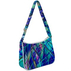 Title Wave, Blue, Crashing, Wave, Natuere, Abstact, File Img 20201219 024243 200 Zip Up Shoulder Bag by ScottFreeArt