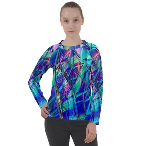 Title Wave, Blue, Crashing, Wave, Natuere, Abstact, File Img 20201219 024243 200 Women s Long Sleeve Raglan Tee by ScottFreeArt