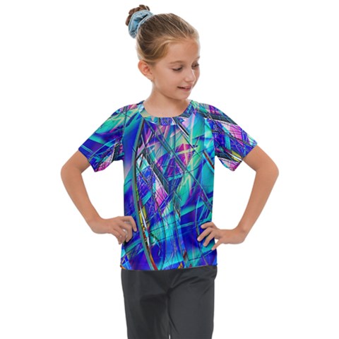 Title Wave, Blue, Crashing, Wave, Natuere, Abstact, File Img 20201219 024243 200 Kids  Mesh Piece Tee by ScottFreeArt