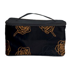 Roses Pattern Black-01 Cosmetic Storage by brightlightarts