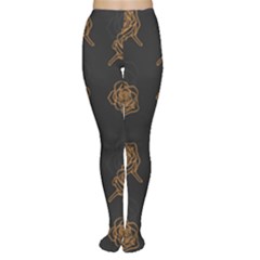 Roses Pattern Black-01 Tights by brightlightarts