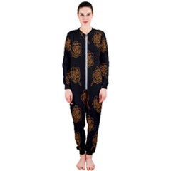 Roses Pattern Black-01 Onepiece Jumpsuit (ladies)  by brightlightarts