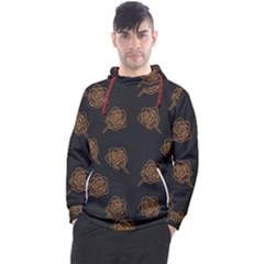 Roses Pattern Black-01 Men s Pullover Hoodie