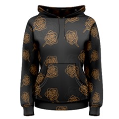 Roses Pattern Black Women s Pullover Hoodie by brightlightarts