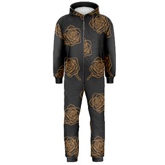 Roses Pattern Black Hooded Jumpsuit (men) 