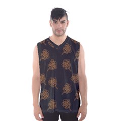 Roses Pattern Black Men s Basketball Tank Top by brightlightarts