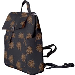 Roses Pattern Black-01 Buckle Everyday Backpack by brightlightarts