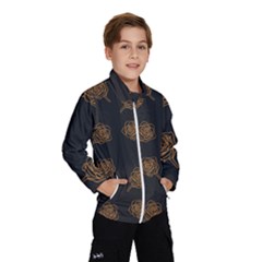 Roses Pattern Black Kids  Windbreaker by brightlightarts