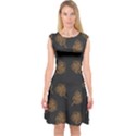 Roses Pattern Black Capsleeve Midi Dress View1