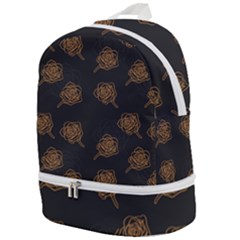 Roses Pattern Black-01 Zip Bottom Backpack by brightlightarts