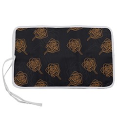 Roses Pattern Black-01 Pen Storage Case (s) by brightlightarts