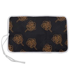 Roses Pattern Black-01 Pen Storage Case (m) by brightlightarts