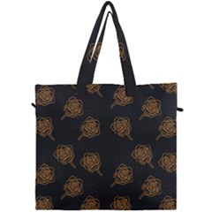 Roses Pattern Black Canvas Travel Bag by brightlightarts