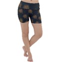 Roses Pattern Black Lightweight Velour Yoga Shorts View1