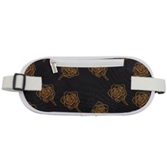 Roses Pattern Black Rounded Waist Pouch