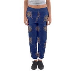 Roses Pattern Blue Color Women s Jogger Sweatpants by brightlightarts