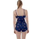 Roses Pattern Blue Color Boyleg Tankini Set  View2